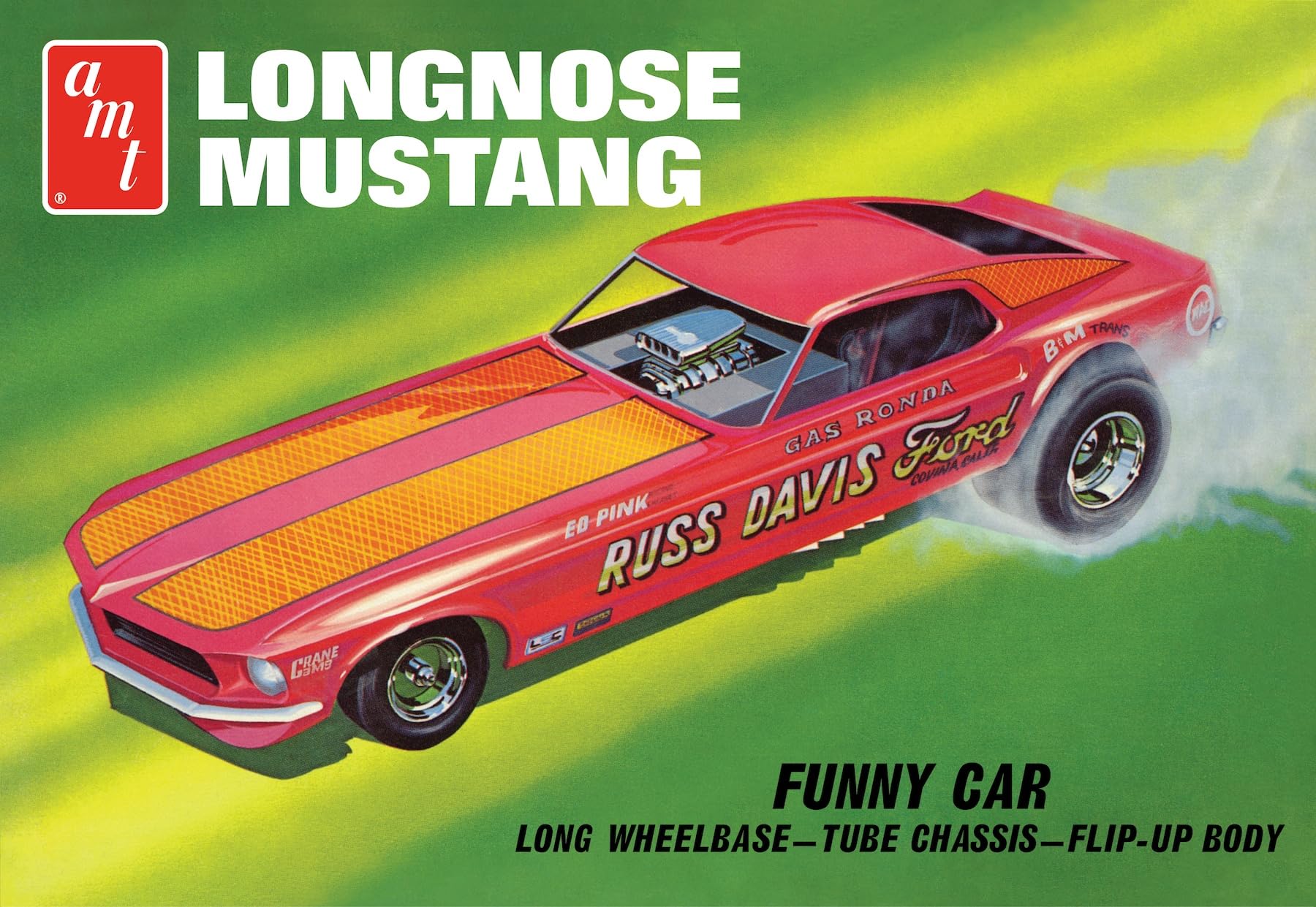 Amazon.com: AMT 1969 Ford Mustang Long Nose Funny Car Gas Ronda 1
